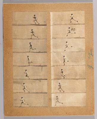 Run of an athlete at the International Games, Paris (sequence of 14 images)