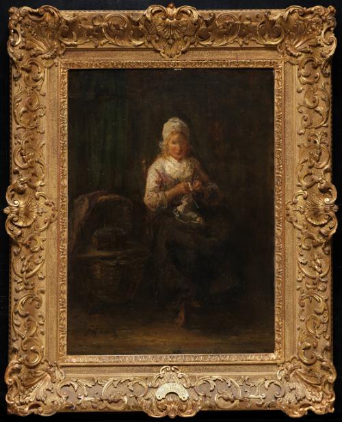 Young Girl Knitting