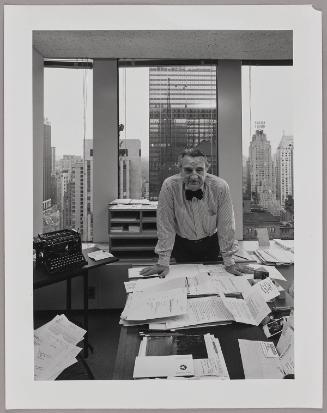 Frank Zachary, editor, in the Town & Country office, New York, New York 
