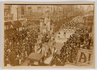 Young Mexican students in Mexico City during a huge demonstration against fascism.