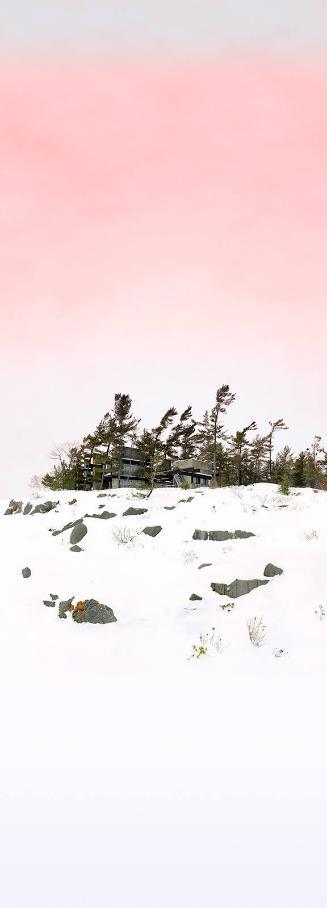 Concrete Cottage, Decorative Landscape (Magenta Photo Filter Sky)