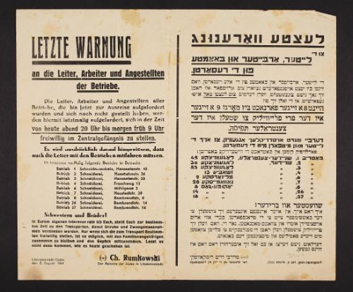 Final Warning: To the directors, labourers, and employees of the workshops