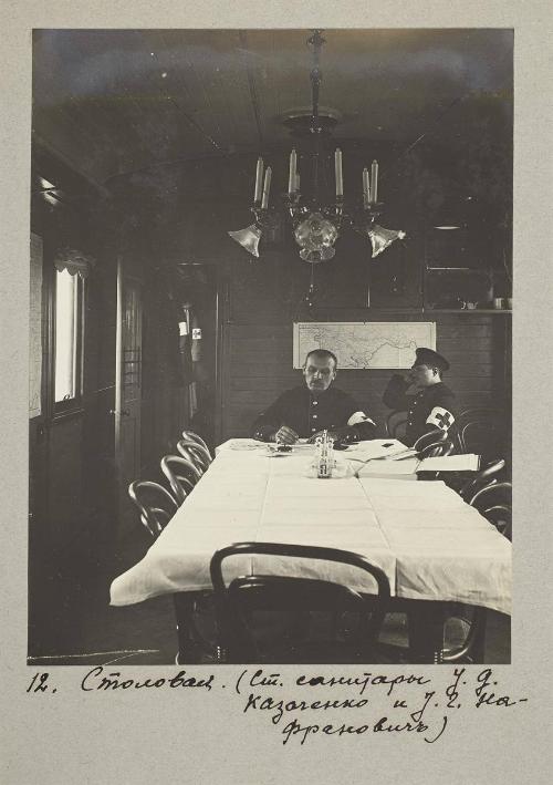 Canteen.(Senior medic U.D.Kazachenko and U.F Nafranovich)