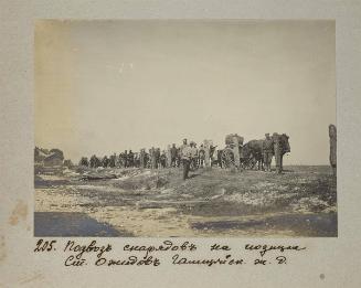 Supplying shells on positoins.Ozhidov station, Galician railway