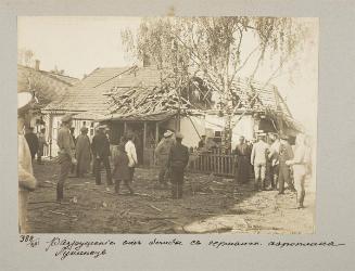 Destruction from  German aerial bombs at Luninets station Polish railway