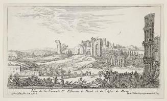 Veue de la Navicule St. Estienne le Rond et du Colisee de Rome.