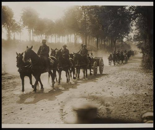 Troops coming through a wood (Transport)