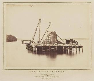 Miramichi Bridges: North West Branch. Pier X, with partial test load. 2nd Sept. 1874