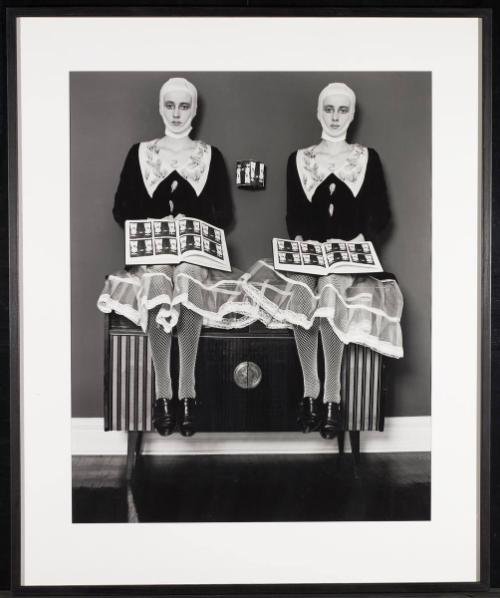 Twins Modeling Identical Cocktail Masks   from the series Incarnations (1994-1997)