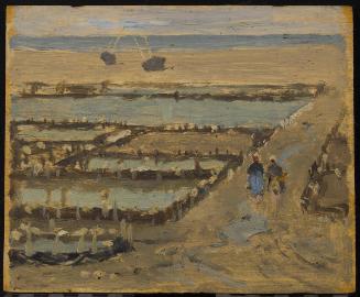 Breton Women Walking Among Oyster Beds, Cancale