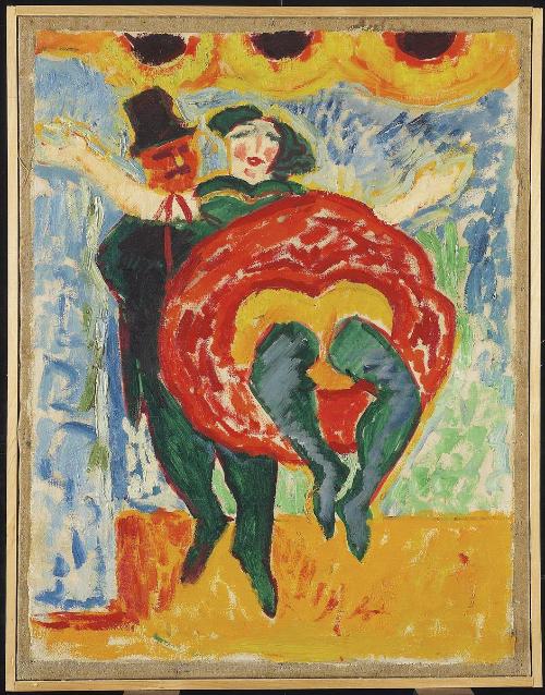 Tanzpaar (recto); Stilleben mit Lilie, Clivia und Teedose (verso)