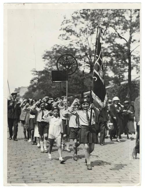 Popular Front Parading at  "Mur Des Federes", Paris, 1936