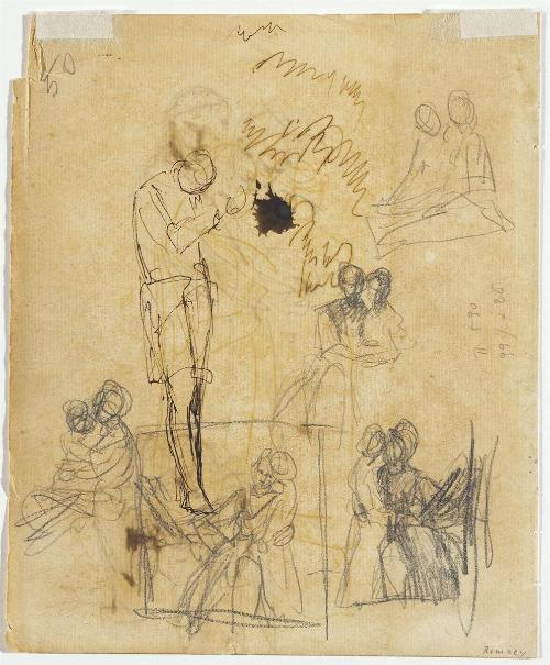 Figure Studies (recto); Figure and Couples (verso)