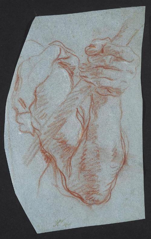 Arm and Hand Holding a Staff (recto); Study of the Back of an Arm (verso)