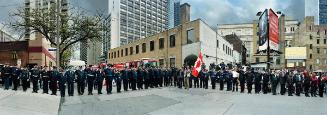 Corner of the Courageous, Repatriation Ceremony for Private Tyler William Todd, Grenville St., Toronto, Ontario, April 14, 2010