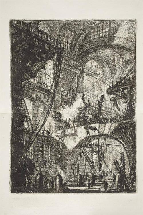 A Perspective of Arches, with a Smoking Fire in the Centre