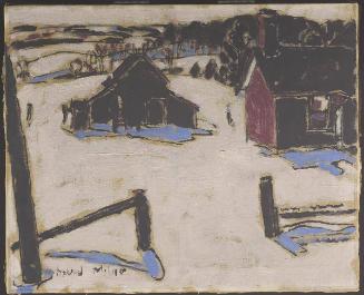Gate and Barns (recto); Barn and Wagon (verso)