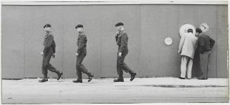 Queen Street, Toronto (three cadets walking)