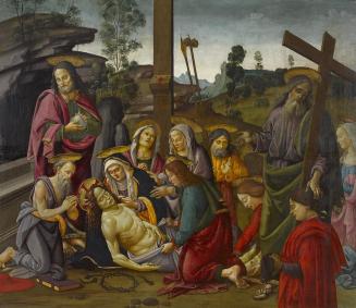 Lamentation with Saints and a Donor