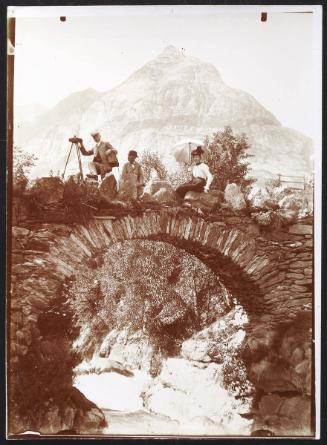 Upstream from the Gavarnie bridge - Dr. and Mme. Ceriziat and me - order no. 17