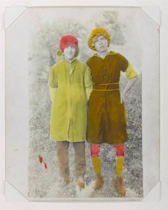 [Two men in women's bathing costumes]