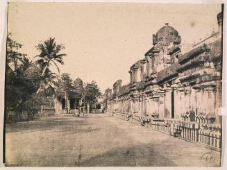 Tanjore. Great Pagoda, Arcade on the Inside of Outer Wall with Lingums in Each Space Between Pillars