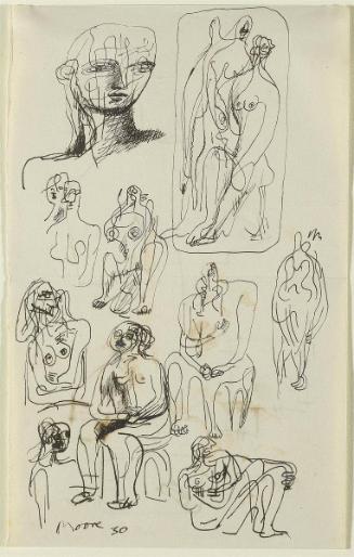 Ideas for Sculpture (recto);Five Studies (verso)