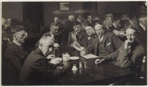 Luncheon at the Arts and Letters Club, Toronto. (A.Y. Jackson, F. Varley, L. Harris, Barker Fairley, F. Johnston, A. Lismer, J.E.H. MacDonald)