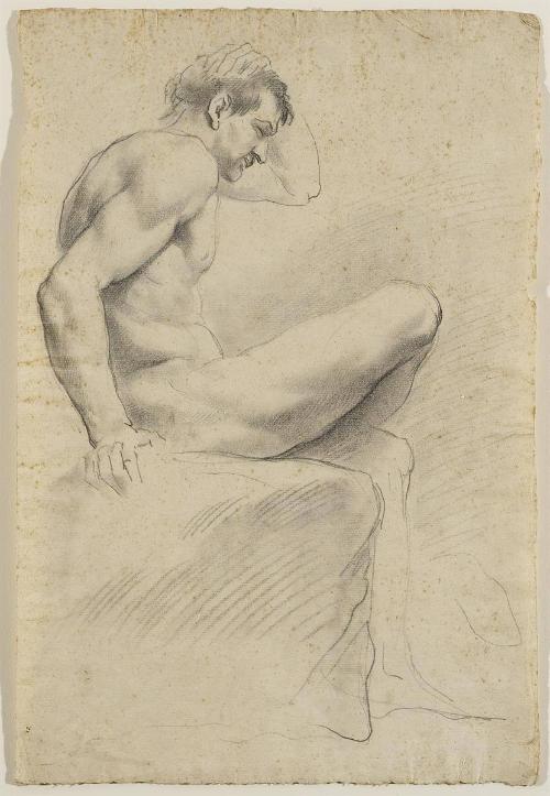 A Seated Nude in profile to the right