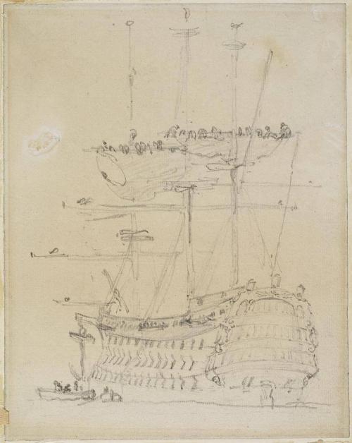 Stern View of H.M.S. Victory in the Medway