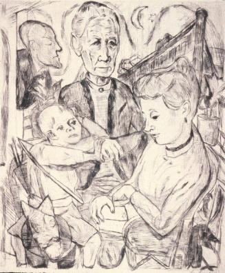 Familienszene   Plate 2 from Gesichter Portfolio