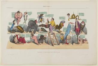 RÈGNE ANIMAL (suite). Cabinet d’histoire naturelle, Plate 271-272 from La Caricature, No. 131, May 9, 1833