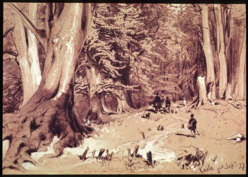 Figures with Dog in the Park at Knole