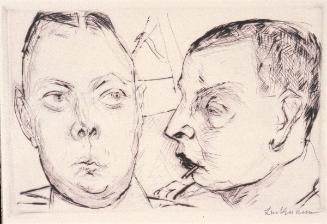 Zwei Autooffiziere   Plate 15 from Gesichter Portfolio