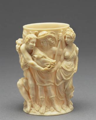 Beaker: Meleager havind the head of the Calydonian Boar presented to Atlanta