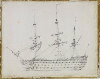 Broadside View of the H.M.S. Victory in the Medway