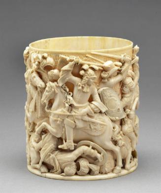Tankard Cylinder: King Jan III Sobieski of Poland Defeating the Turks, and Kara Mustapha and a Turkish soldier in chains