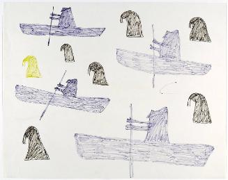 Four Walrus Hunters in Kayaks