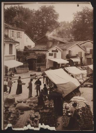 Dax - Market in the square of the Fontaine Chaude