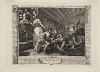 The Idle 'Prentice betrayed by his Whore and taken in a Night Cellar with his Accomplice