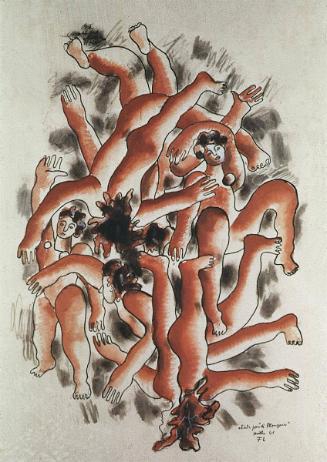 Etude pour "Les Plongeurs" en Terre de Sienne