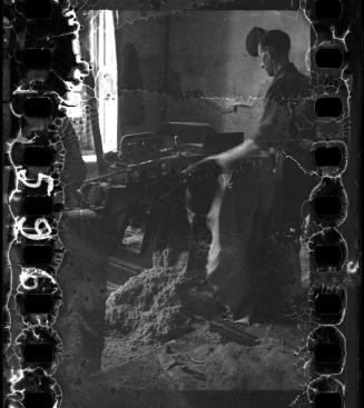 Man working in the leather factory