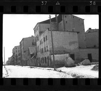 Unidentified street and buildings in the ghetto