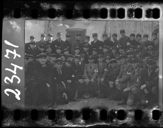 Large group portrait of Jewish police