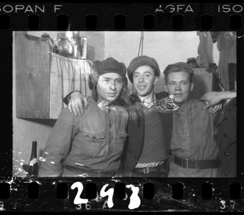 Three men after liberation by the Red Army