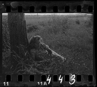 Portrait of Stefania Schoenberg sitting under a tree