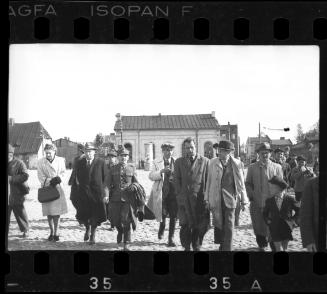 Officials and residents after liberation