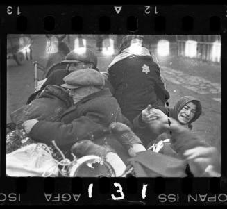 "Evacuation of the sick (and aged, by horse-drawn cart)"