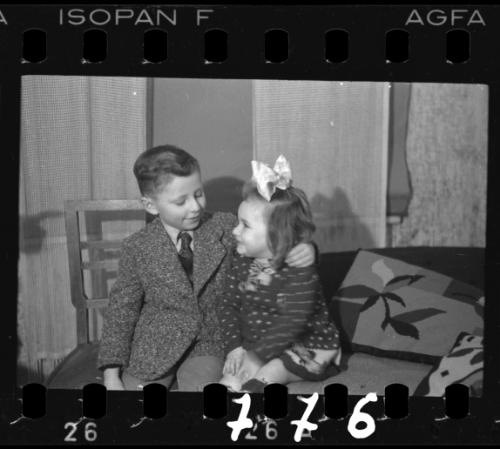 Portrait of girl and a boy [Krysia Stopnicki and boy]