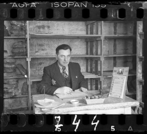Administrator at his desk in the bakery